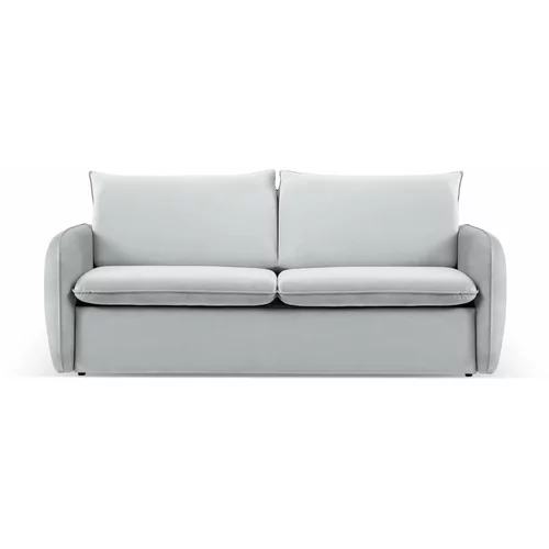 Cosmopolitan Design Svetlo siva žametna raztegljiva sedežna garnitura 214 cm Vienna –