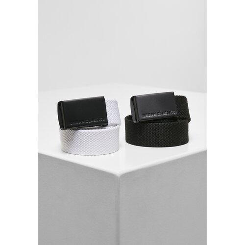 Urban Classics Kids Canvas belt Kids 2-Pack black+white Slike