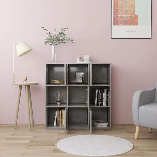 VidaXL Knjižna omara betonsko siva 90x30x90 cm iverna plo&amp;scaron;ča Slike