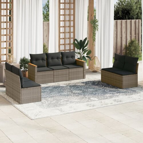vidaXL 7-dijelni set vrtnih sofa sivi od poliratana Cijene