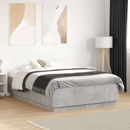 VidaXL Okvir kreveta boja betona 120x190 cm od konstruiranog drva Slike