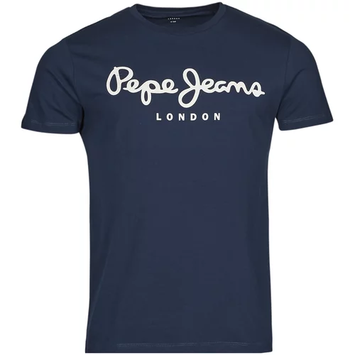 Pepe Jeans Majice s kratkimi rokavi ORIGINAL STRETCH Modra