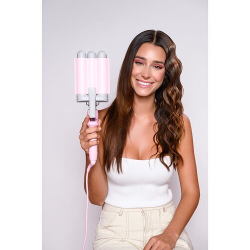Mermade Pro Waver 32 mm kodralnik za trojne kodre za lase Pink 1 kos Slike