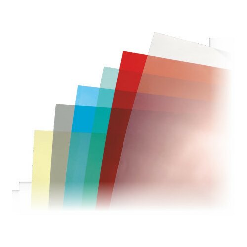 Folija PVC za koričenje u boji prednja strana providna, A4 150 my crvena ( 14SKI19D ) Slike