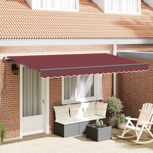  Skrovita tenda Tamno crvena 350 x 200 cm tkanina Cijene