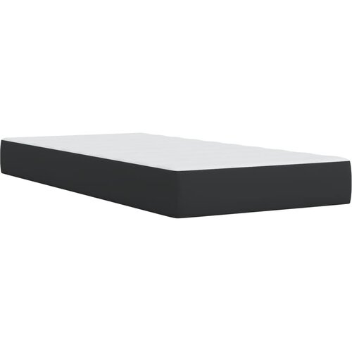  Krevet box spring s madracem crni za jednu osobu umjetna koža Slike