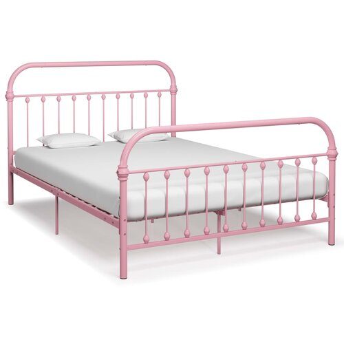 vidaXL okvir za krevet ružičasti metalni 160 x 200 cm Cijene