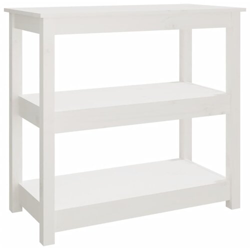 Maison Chic konzolna miza - miza ob steni bela 80x40x74 cm trdna borovina, (21785908) Slike