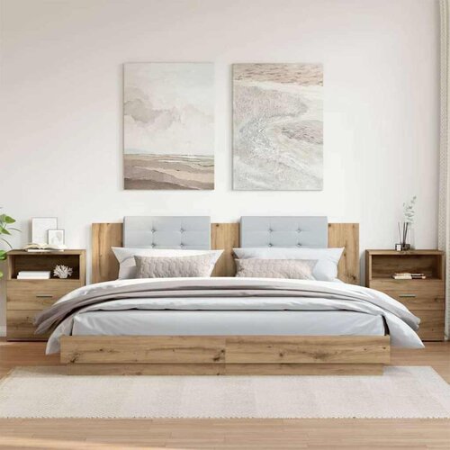  Noćni ormarići 2 kom boja hrasta 50x32x60 cm konstruirano drvo Cijene