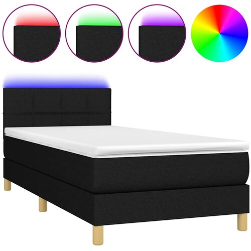  box spring s madracem LED crni 90x190 cm od tkanine Slike