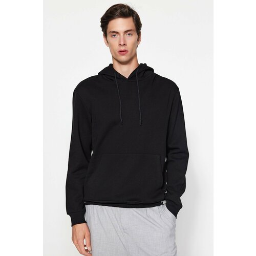 Trendyol Black-Grey Men's 2-Pack Basic Regular/Normal Cut Hoodie with Soft Pillows Sweatshirt. Cene