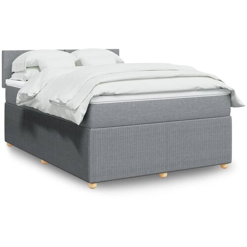 vidaXL Box spring posteljni z vzmetnico svetlo siv 140x190 cm blago Cene