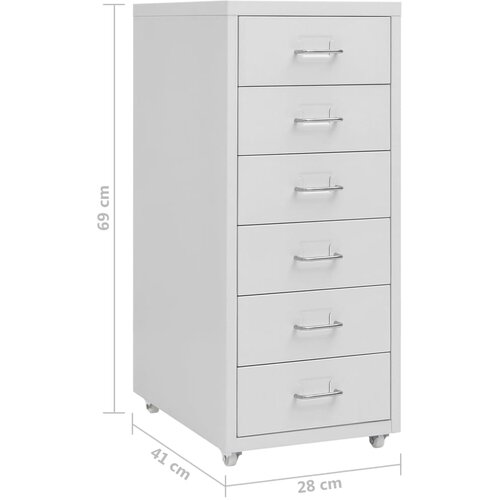  Mobilni ormarić za spise sivi 28 x 41 x 69 cm metalni Slike