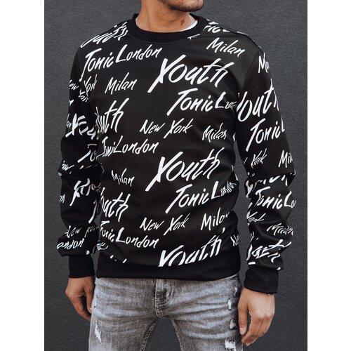 DStreet Bluza męska bez kaptura czarna Slike