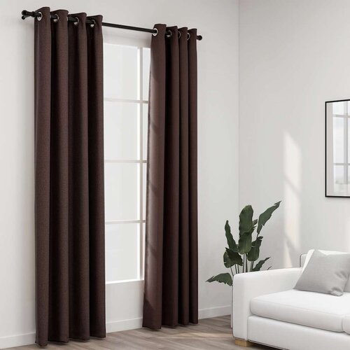 Furnova Zatemnitvene zavese z obročki 2 kosa taupe 140x245 cm, (21917528) Slike