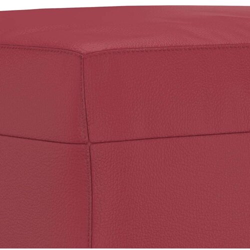  3-dijelni set sofa s jastucima boja vina od umjetne kože Slike
