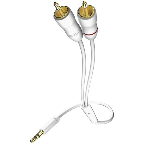 Inakustik 00310007 cinch / klinker avdio priključni kabel [2x moški cinch konektor - 1x 3\,5 mm banana moški konektor] 7.50 m bela pozlačeni konektorji, (20432296) Cene