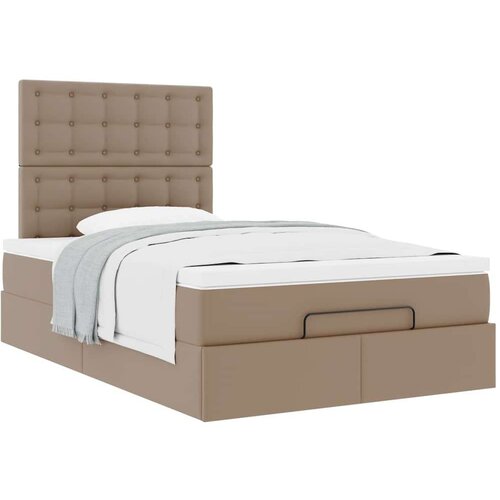 VidaXL Okvir kreveta s madracem cappuccina 120x200cm umjetna koža Slike