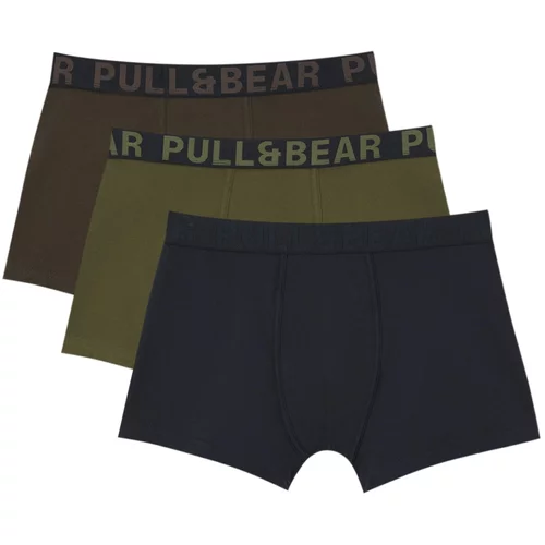 Pull&Bear Boksarice mornarska / rjava / kaki