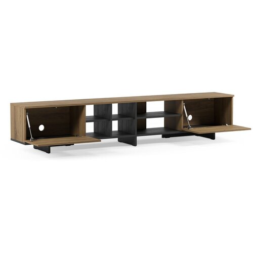 Marckeric Črna/v naravni barvi TV omarica v hrastovem dekorju 230x44x36 cm Cequoia &amp;ndash; Slike