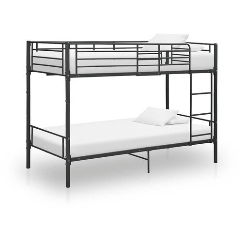  Krevet na kat crni metalni 90 x 200 cm Slike