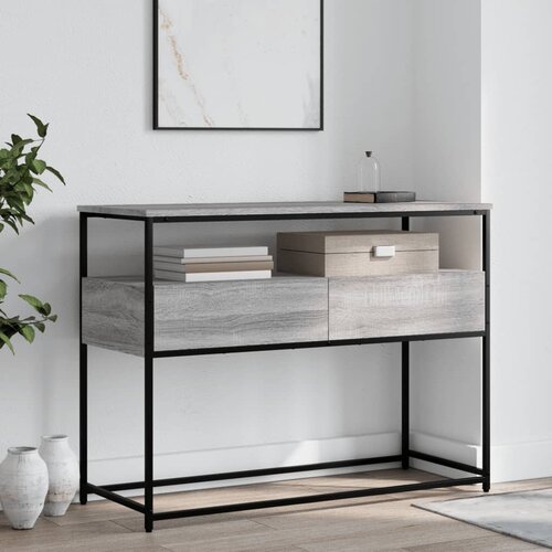  Konzolni stol siva boja hrasta 100x40x75 cm konstruirano drvo Cene
