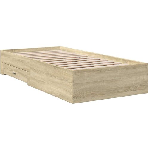 VidaXL Okvir kreveta s ladicama boja hrasta sonome 75x190 cm drveni Slike