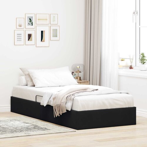  Otomanski krevet s pohranom Crna 90 x 200 cm Baršun Cene