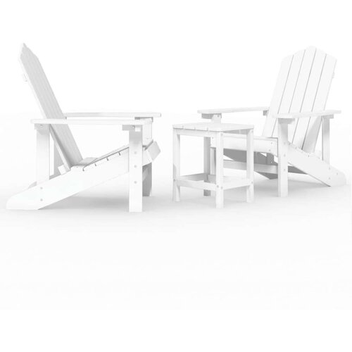 VidaXL Vrtne stolice Adirondack sa stolićem HDPE bijele Slike
