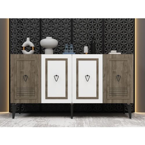 Hanah home asya - walnut, white walnutwhite console Slike