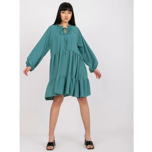 Fashion Hunters A sea dress with a frill and long sleeves