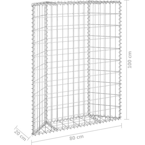 VidaXL trapezna gabionska gredica od pocinčanog čelika 80x20x100 cm Slike