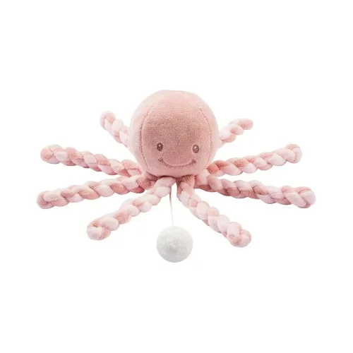 Nattou Cuddly Octopus PIU PIU plišana igračka s melodijom Lapidou Old Pink / Light Pink 0 m+ 1 kom