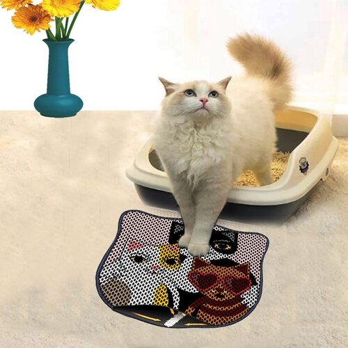 WALLXPERT Kdkafa0089 Multicolor Cat Litter Mat Cene