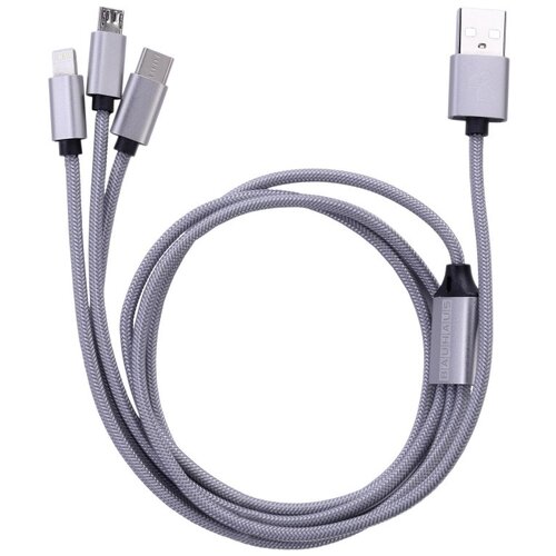 BAUHAUS uSB kabel za punjenje (Srebrne boje, 1 m, Utikač USB A, utikač USB C, utikač USB Micro, utikač Lightning) Slike