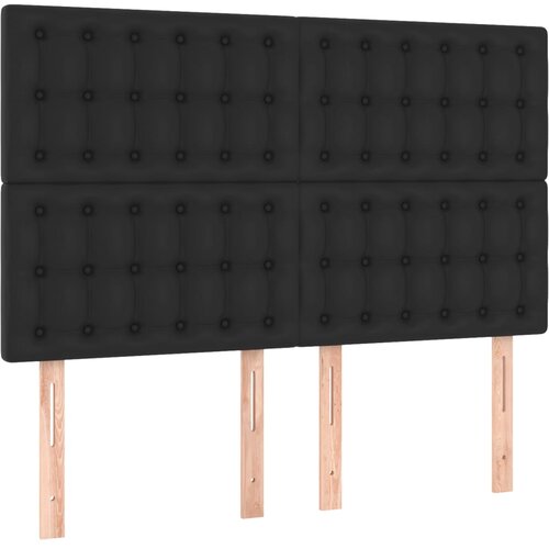 Maison Chic Posteljno vzglavje - Vzglavna omarica 4 kosa črn 72x5x78/88 cm umetno usnje, (22078275) Cene