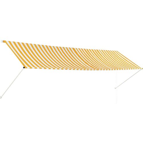  Zložljiva tenda 400x150 cm rumena in bela, (20610375) Cene