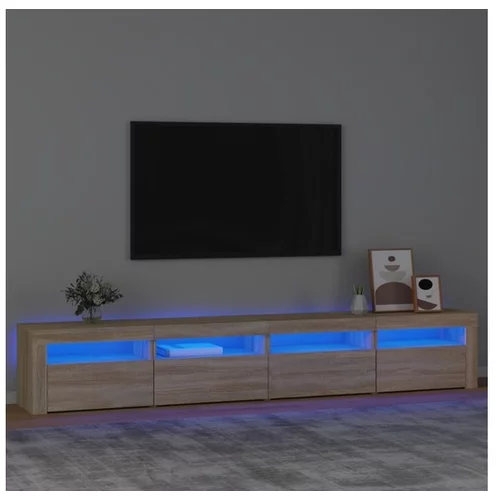  TV omarica z LED lučkami sonoma hrast 240x35x40 cm