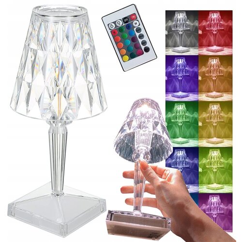VERKGROUP LED RGB aku. namizna kristalna svetilka USB daljinec 25cm, (5000234138) Cene
