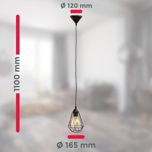  Visilica na sajli 1xE27/40W/230V crn Slike
