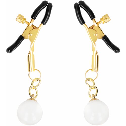 Kink Glass Bead Nipple Clamps Gold Cene