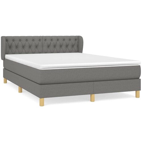 Maison Chic Box spring postelja - Vzmetna postelja z vzmetnico temno siva 140x200 cm blago SL8077, (21904243) Cene