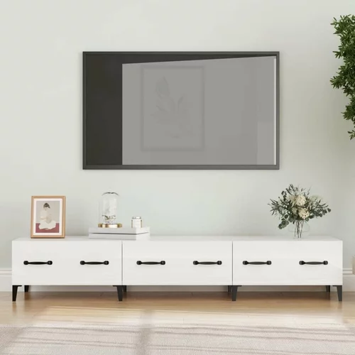 TV omarica visok sijaj bela 150x34,5x30 cm inženirski les, (20732890)