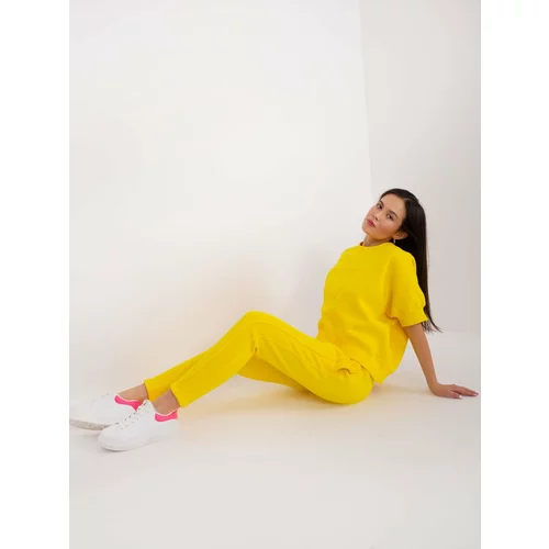 Fashion Hunters Yellow tracksuit with sweatshirt with patch