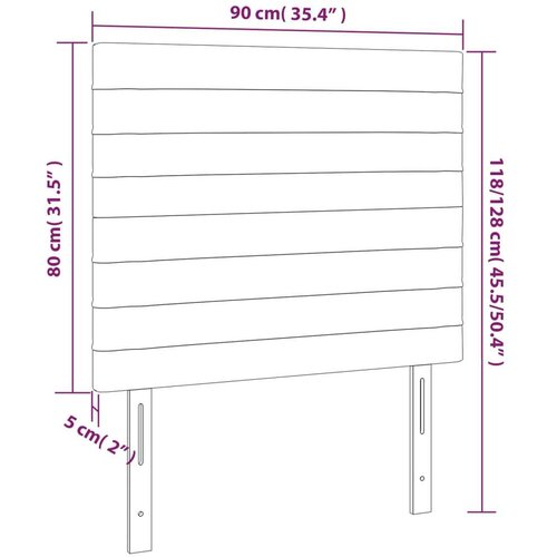  Uzglavlje crno 90x5x118/128 cm bar&amp;scaron;unasto Slike