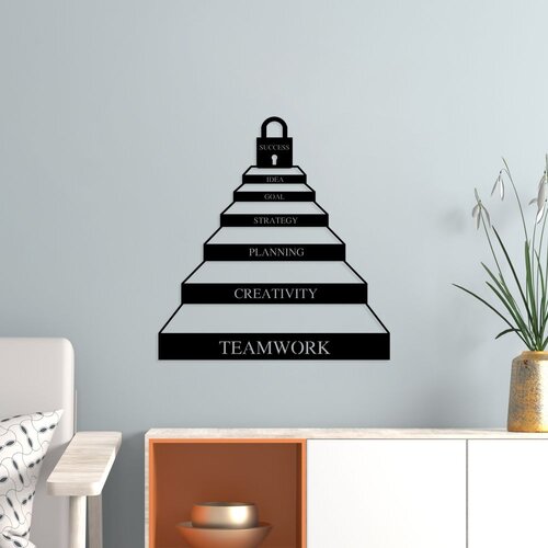 Wallity Zidna dekoracija Success Steps, 67 x 70 cm, Crna Cene