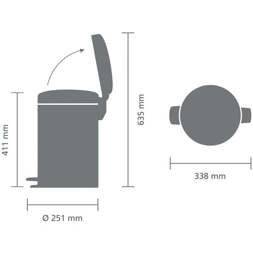 Brabantia Koš za odpadke s pedalom 12 L s plastičnim vložkom - svetlikajoče jeklo Cene