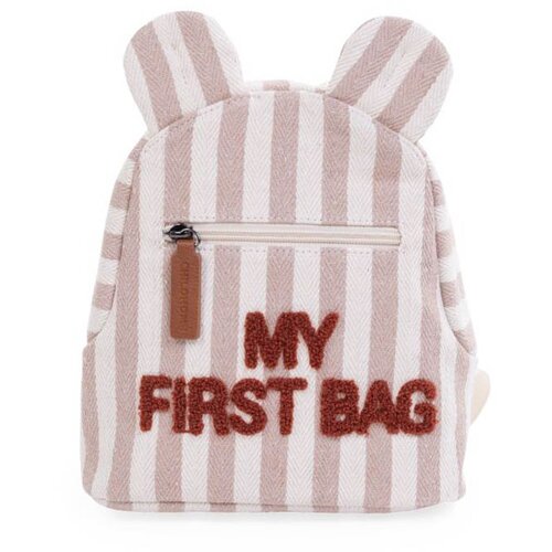 Childhome otro&amp;scaron;ki nahrbtnik my first bag stripes nude/terracotta Slike