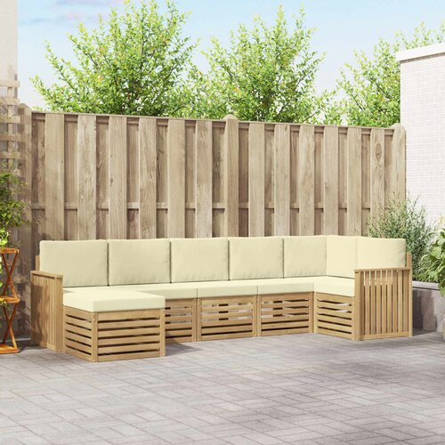  Set vanjskih sofa 7 kom. Bijela i krem 306 x 128,5 x 73 cm Cene