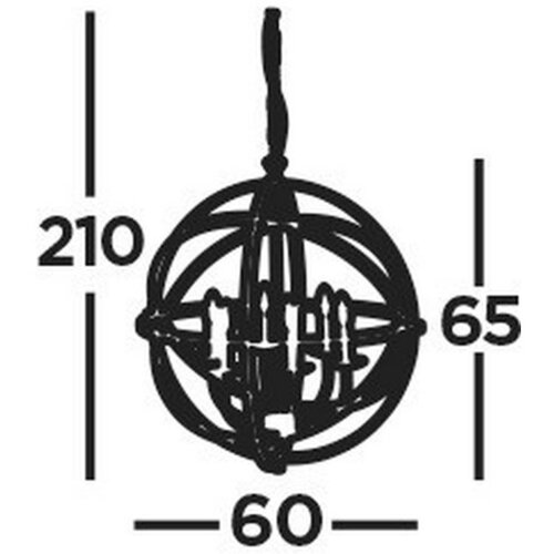 XXXL VISEČA SVETILKA Orbit 60/210 cm E14 Slike